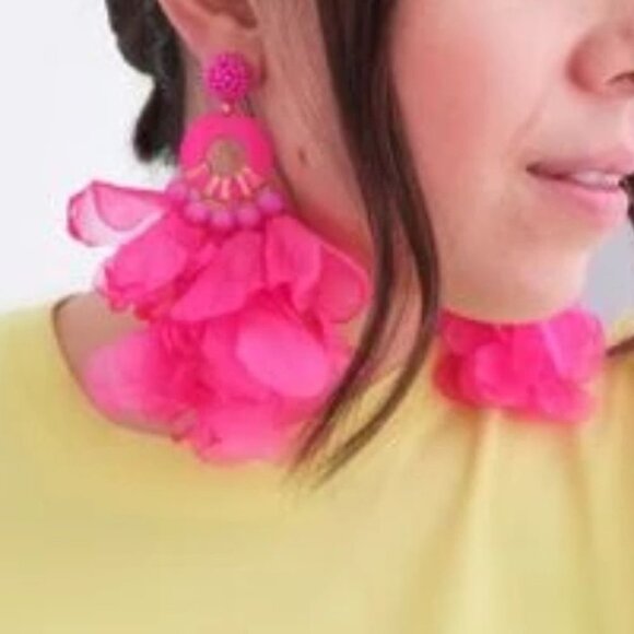 Pink Petal Earrings - Picture 3 of 12